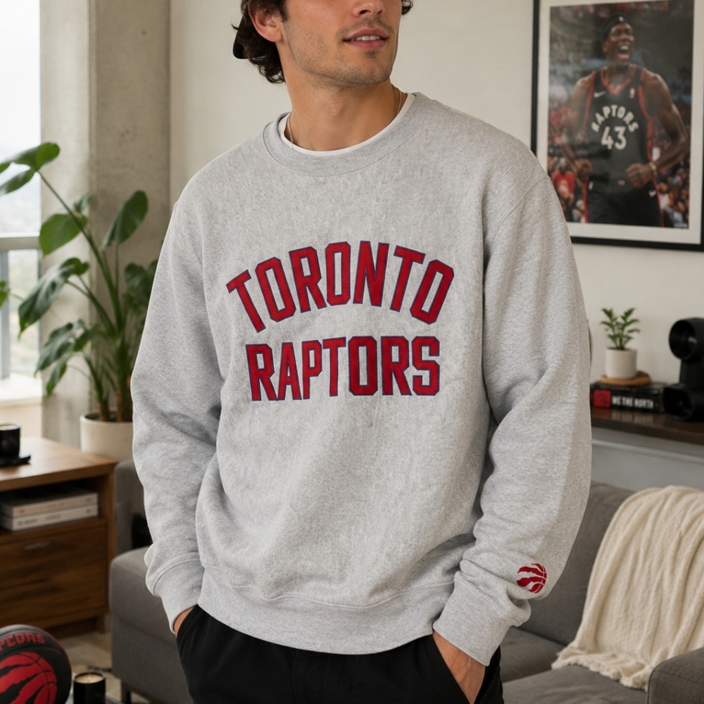 Peace Collective Toronto Raptors Grey Crewneck Sweatshirt Men’s Size S Pullover